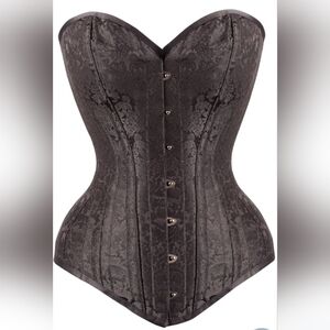 Black Brocade Overbust Corset
